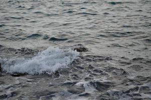 Waves at the sea, stormy ocean photo