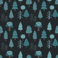 Forest, trees. Seamless pattern, Vector illustration