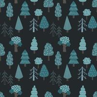 Forest, trees. Seamless pattern, Vector illustration