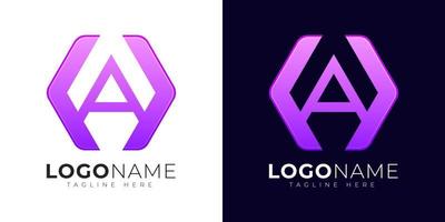 letra inicial una plantilla de diseño de vector de logotipo. letra moderna un icono de logotipo con forma de geometría colorida.