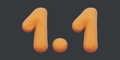1.1 sale golden inflatable Helium foil numbers bread balloons style. vector illustration eps10