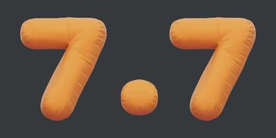 7.7 sale golden inflatable Helium foil numbers bread balloons style. vector illustration eps10