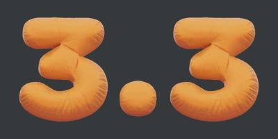 3.3 sale golden inflatable Helium foil numbers bread balloons style. vector illustration eps10