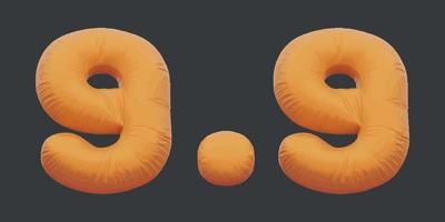 9.9 Venta de globos de pan con números de papel de helio inflables dorados estilo. ilustración vectorial eps10 vector