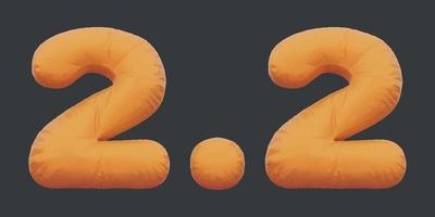 2.2 sale golden inflatable Helium foil numbers bread balloons style. vector illustration eps10