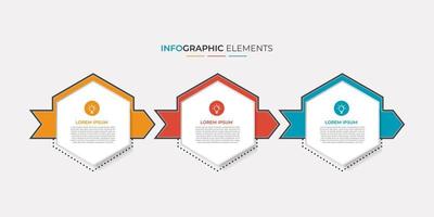 plantilla de diseño de línea de tiempo de infografía empresarial con información de 3 pasos y opciones. vector premium con signo o símbolo editable. eps10 vector