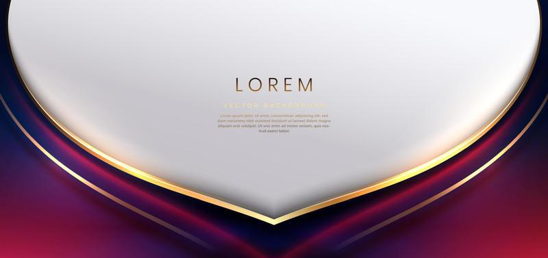Luxury white and dark blue background with red and golden line curved and lighting effect sparkle with copy space for text.
