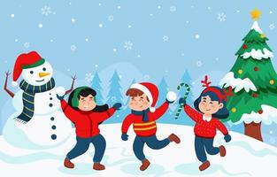 Dancing Party Under The Snow In Christmass vector