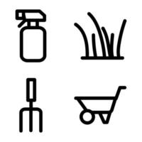 Set of Farming Tools Line Icons vector