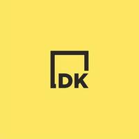 DK initial monogram logo with square style design vector