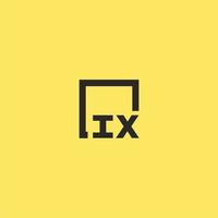 IX initial monogram logo with square style design vector