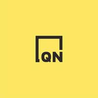 QN initial monogram logo with square style design vector