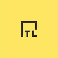 logotipo de monograma inicial tl con diseño de estilo cuadrado vector