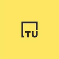 TU initial monogram logo with square style design vector