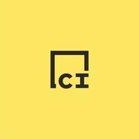 CI initial monogram logo with square style design vector