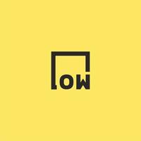 logotipo de monograma inicial de ow con diseño de estilo cuadrado vector
