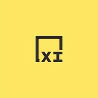 XI initial monogram logo with square style design vector