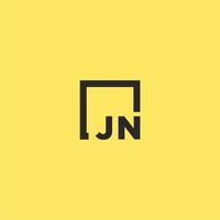 JN initial monogram logo with square style design vector