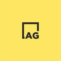 AG initial monogram logo with square style design vector