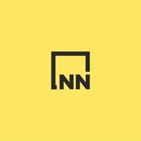 NN initial monogram logo with square style design vector