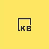 KB initial monogram logo with square style design vector