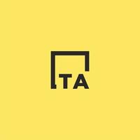 TA initial monogram logo with square style design vector