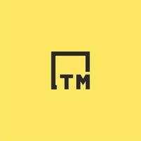 TM initial monogram logo with square style design vector