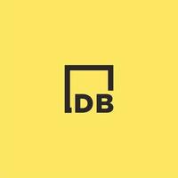 DB initial monogram logo with square style design vector