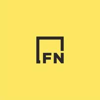 FN initial monogram logo with square style design vector