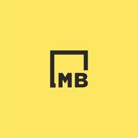 MB initial monogram logo with square style design vector