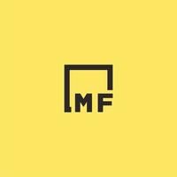 MF initial monogram logo with square style design vector