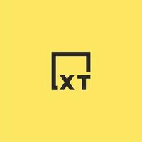 XT initial monogram logo with square style design vector