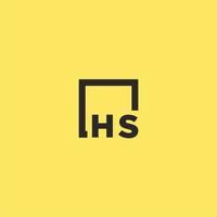 HS initial monogram logo with square style design vector
