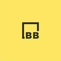 logotipo de monograma inicial bb con diseño de estilo cuadrado vector