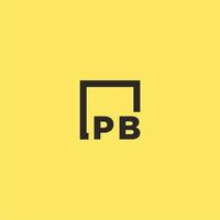 PB initial monogram logo with square style design vector