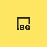 BQ initial monogram logo with square style design vector