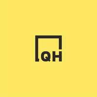 QH initial monogram logo with square style design vector