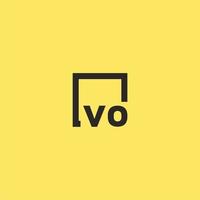 VO initial monogram logo with square style design vector