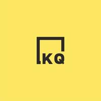 KQ initial monogram logo with square style design vector