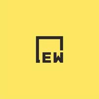 EW initial monogram logo with square style design vector
