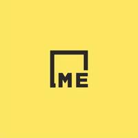 ME initial monogram logo with square style design vector