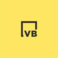 VB initial monogram logo with square style design vector