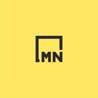 MN initial monogram logo with square style design vector