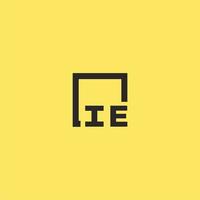IE initial monogram logo with square style design vector