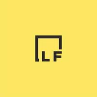 logotipo de monograma inicial lf con diseño de estilo cuadrado vector