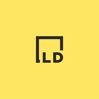 LD initial monogram logo with square style design vector