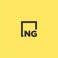 NG initial monogram logo with square style design vector