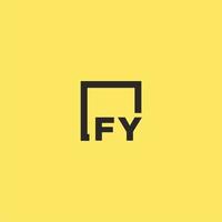 FY initial monogram logo with square style design vector