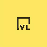 VL initial monogram logo with square style design vector