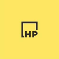 HP initial monogram logo with square style design vector